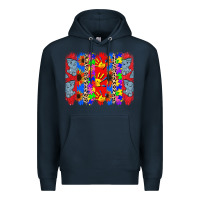 Navy Autism brushstrokes Premium Hoodie - CowGirlArtShop