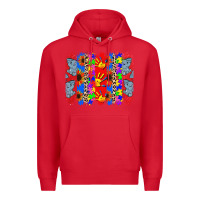 Red Autism brushstrokes Premium Hoodie - CowGirlArtShop