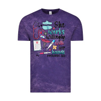 Cloud Purple she works willingly with her hands Vintage Tee - MaliasSmallBusiness