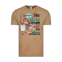 Vintage Coffee she works willingly with her hands Vintage Tee - MaliasSmallBusiness