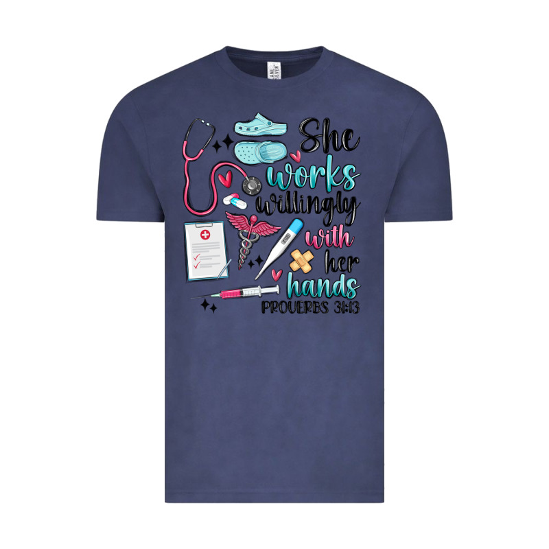 She Works Willingly With Her Hands Vintage Tee by MaliasSmallBusiness | Teevron