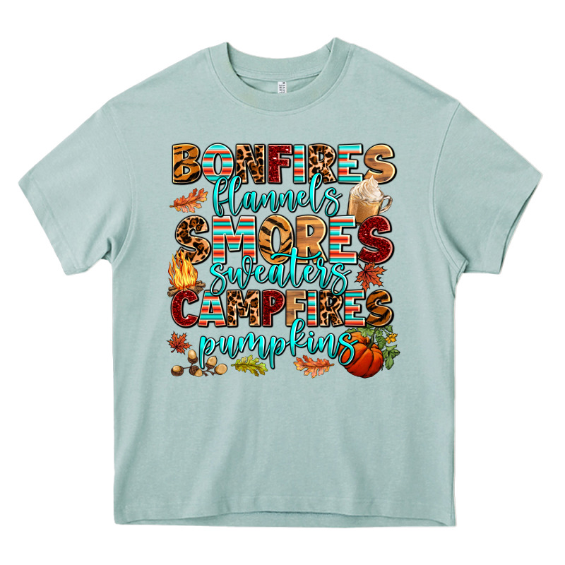 Bonfires Flannels Smores Heavy Core Tee by AdoDesignShop | Teevron
