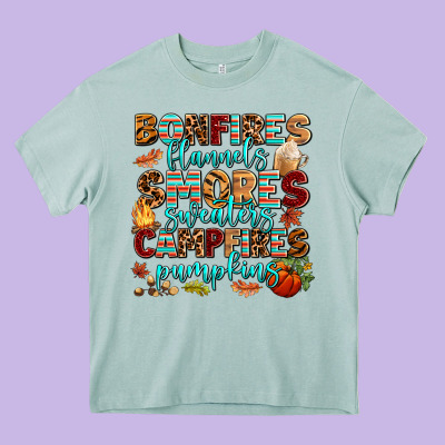 Bonfires Flannels Smores Heavy Core Tee Designed By Adodesignshop