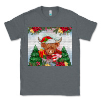 Charcoal Heather christmas cow Classic Tee - MaliasSmallBusiness