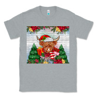 Heather Grey christmas cow Classic Tee - MaliasSmallBusiness