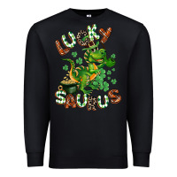 Black Lucky Saurus Premium Sweatshirt - CowGirlArtShop