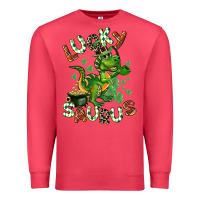 Cardinal Lucky Saurus Premium Sweatshirt - CowGirlArtShop