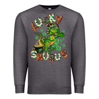 Charcoal Heather Lucky Saurus Premium Sweatshirt - CowGirlArtShop