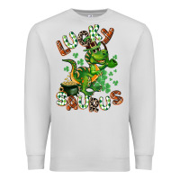 Dove Grey Lucky Saurus Premium Sweatshirt - CowGirlArtShop