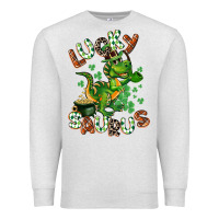 Oatmeal Heather Lucky Saurus Premium Sweatshirt - CowGirlArtShop