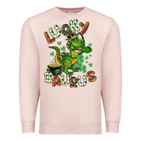 Pale Pink Lucky Saurus Premium Sweatshirt - CowGirlArtShop