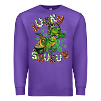 Purple Lucky Saurus Premium Sweatshirt - CowGirlArtShop
