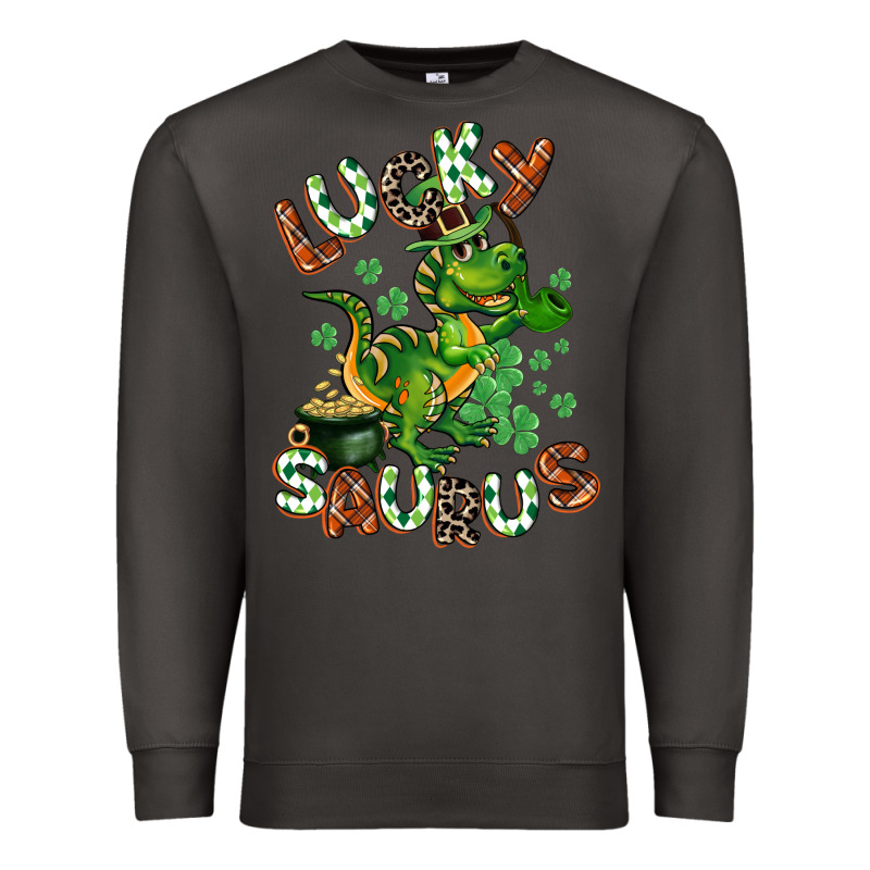 Lucky Saurus Premium Sweatshirt by CowGirlArtShop | Teevron