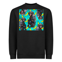 Black Chimpanzee And Banana Heavyweight Sweatshirt - LillyAllenDesigns