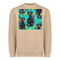 Mushroom Chimpanzee And Banana Heavyweight Sweatshirt - LillyAllenDesigns