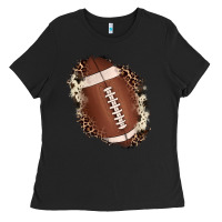 Black football cowhide leopard patch Ladies Tee - JahusDesignShop