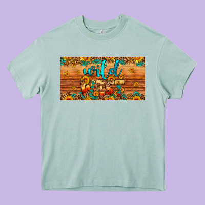 Wild West License Plate Heavy Core Tee Designed By Artiststas