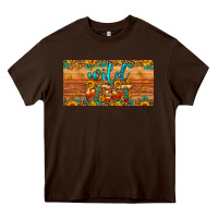 Chocolate Brown wild west license plate Heavy Core Tee - Artiststas