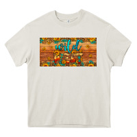 Cream wild west license plate Heavy Core Tee - Artiststas