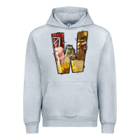 Heather Grey farm life alphabet lowercase letters w Urban Hoodie - BundleAndBundleShop