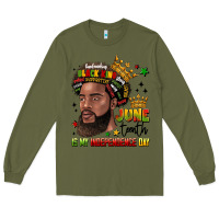 Army Green juneteenth is my independence day Long Sleeve Tee - LillyAllenDesigns