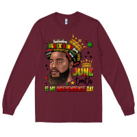 Burgundy juneteenth is my independence day Long Sleeve Tee - LillyAllenDesigns