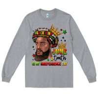 Heather Grey juneteenth is my independence day Long Sleeve Tee - LillyAllenDesigns