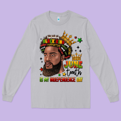 Juneteenth Is My Independence Day Long Sleeve Tee Designed By Lillyallendesigns