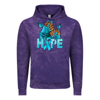 Cloud Purple Hope teal ribbon Ovarian Cancer nails Vintage Hoodie - NancyCooperArtShop