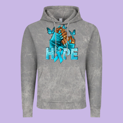 Hope Teal Ribbon Ovarian Cancer Nails Vintage Hoodie Designed By Nancycooperartshop