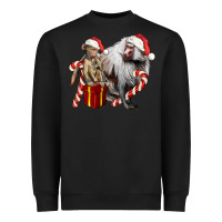 Black Christmas Baboon Baby And Mama Heavyweight Sweatshirt - LillyAllenDesigns