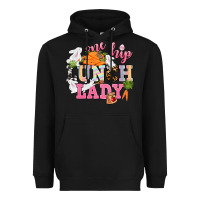Black One hip Lunch Lady Easter Day Heavyweight Hoodie - CowGirlArtShop