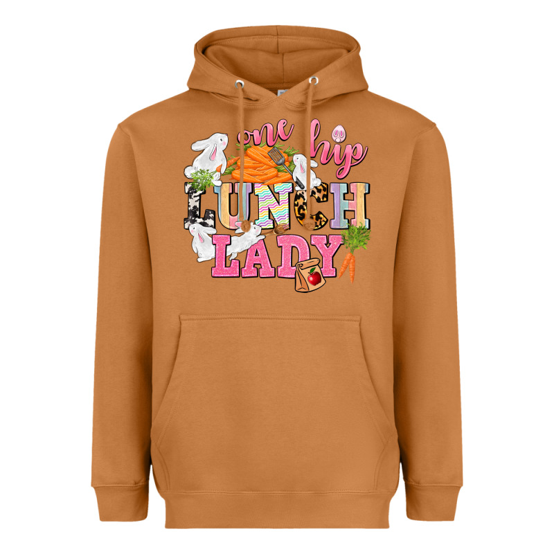 One Hip Lunch Lady Easter Day Heavyweight Hoodie by CowGirlArtShop | Teevron