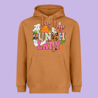One Hip Lunch Lady Easter Day Heavyweight Hoodie Designed By Cowgirlartshop