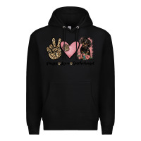 Black peace love dachshund Premium Hoodie - JahusDesignShop
