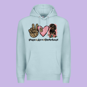 Peace Love Dachshund Premium Hoodie Designed By Jahusdesignshop