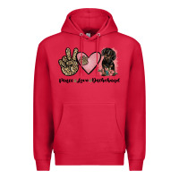 Cardinal peace love dachshund Premium Hoodie - JahusDesignShop