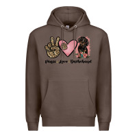 Coffee peace love dachshund Premium Hoodie - JahusDesignShop