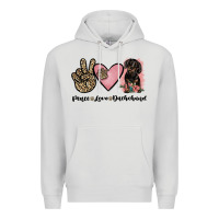 Dove Grey peace love dachshund Premium Hoodie - JahusDesignShop