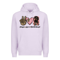 Lilac peace love dachshund Premium Hoodie - JahusDesignShop
