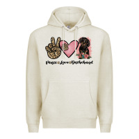 Oatmeal Heather peace love dachshund Premium Hoodie - JahusDesignShop