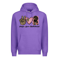 Purple peace love dachshund Premium Hoodie - JahusDesignShop