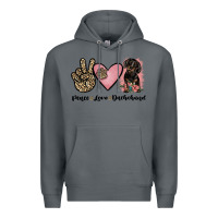 Rock peace love dachshund Premium Hoodie - JahusDesignShop