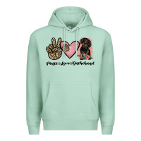 Seafoam peace love dachshund Premium Hoodie - JahusDesignShop