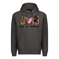 Smoke peace love dachshund Premium Hoodie - JahusDesignShop