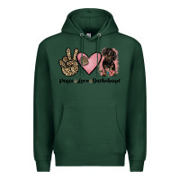 Sports Green peace love dachshund Premium Hoodie - JahusDesignShop