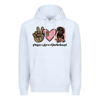 White peace love dachshund Premium Hoodie - JahusDesignShop