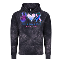 Cloud Black Peace love cure Thyroid Cancer Vintage Hoodie - NancyCooperArtShop