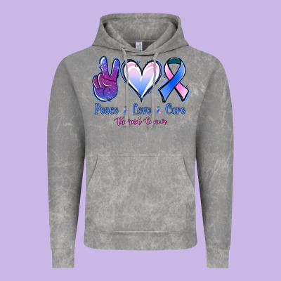 Peace Love Cure Thyroid Cancer Vintage Hoodie Designed By Nancycooperartshop