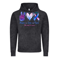 Vintage Black Peace love cure Thyroid Cancer Vintage Hoodie - NancyCooperArtShop